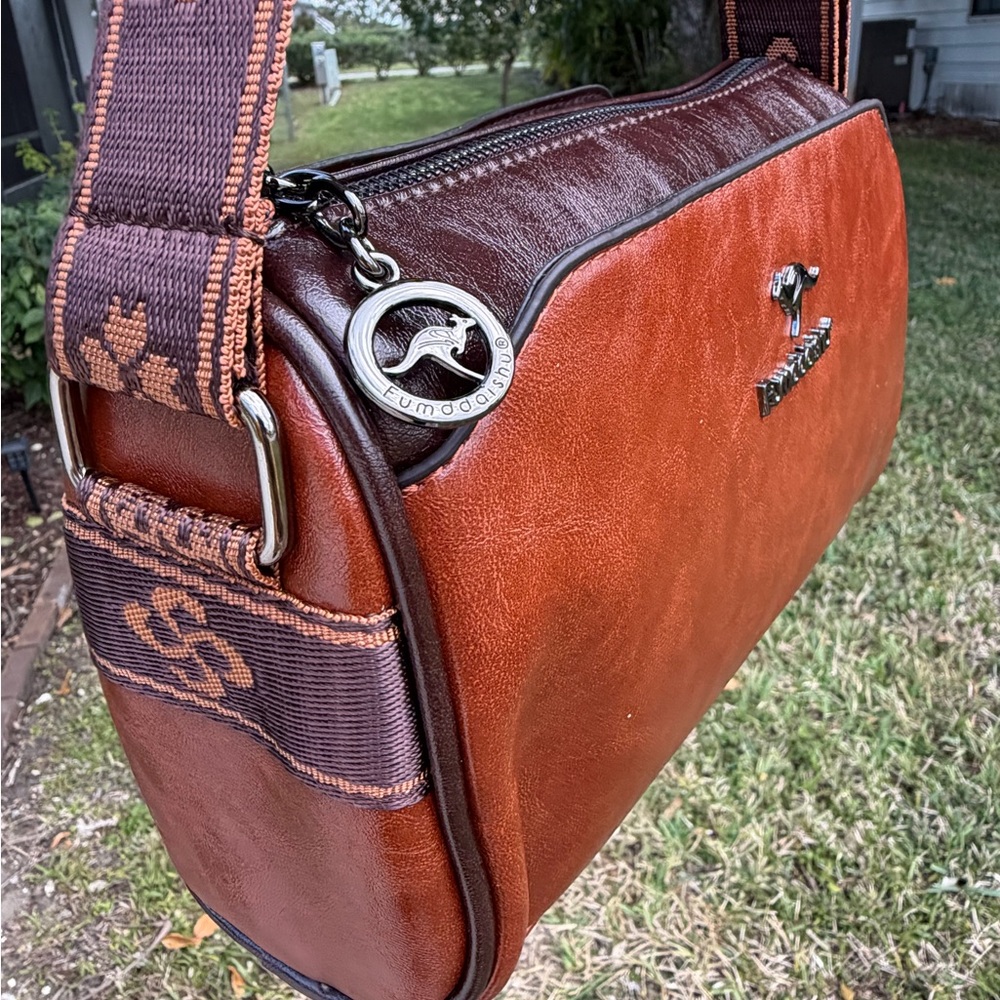 FUMDDAISHU FASHION Soft Leather Crossbody Versatile Boston Bag In Brown - Picture 8 of 16